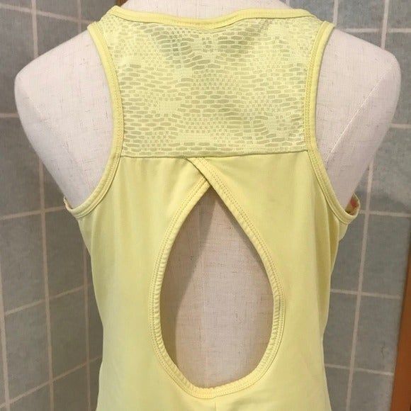 Nanette Lepore Yellow Active Tank Keyhole Back Athleisure Medium Yoga - Picture 3 of 6